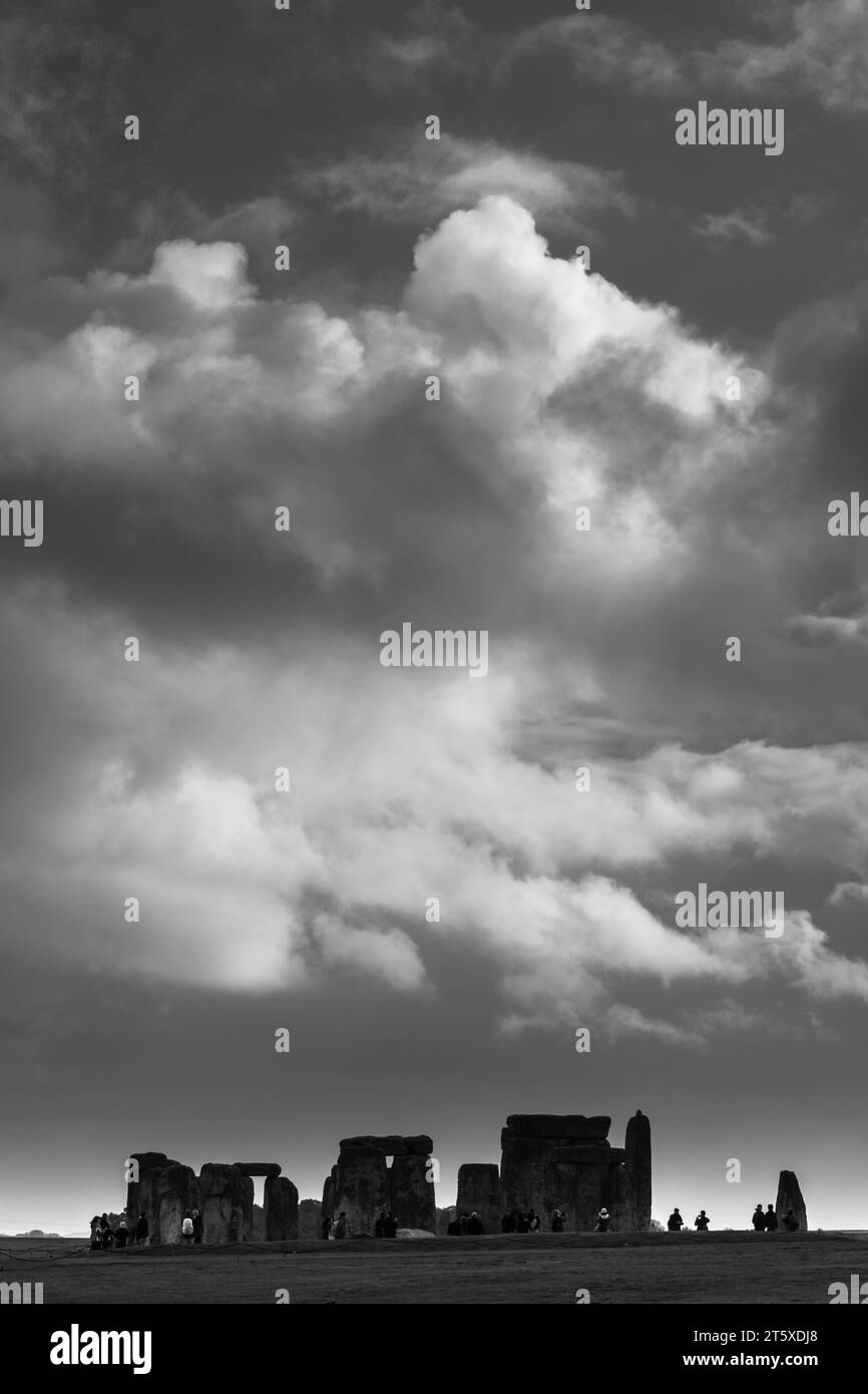 Wolken über Stonehenge, Cumulonimbus Wolken. Stockfoto