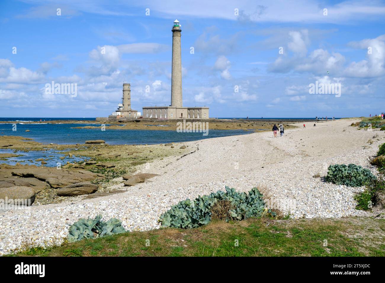 Frankreich, Gatteville-le Phare, 27.08.2023: Alter und neuer Leuchtturm von Gatteville an der Pointe de Barfleur bei Gatteville-le Phare auf der Halb Stockfoto