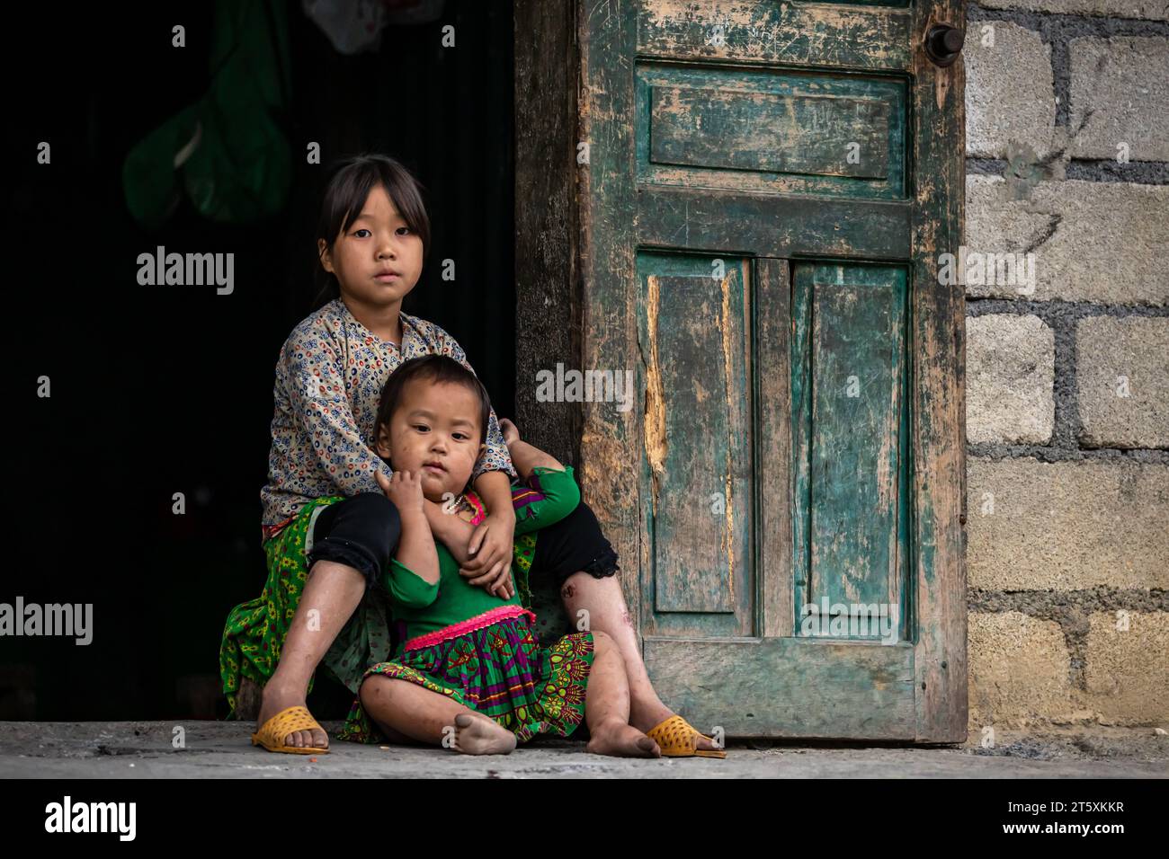 Kinderarmut in Vietnam Stockfoto