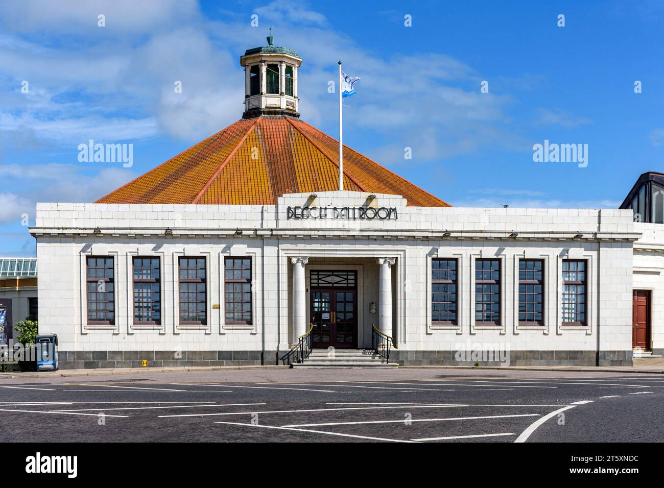 The Beach Ballroom, Aberdeen, Schottland, Vereinigtes Königreich Ein denkmalgeschütztes Art-déco-Gebäude der Kategorie B, erbaut 1926. Stockfoto