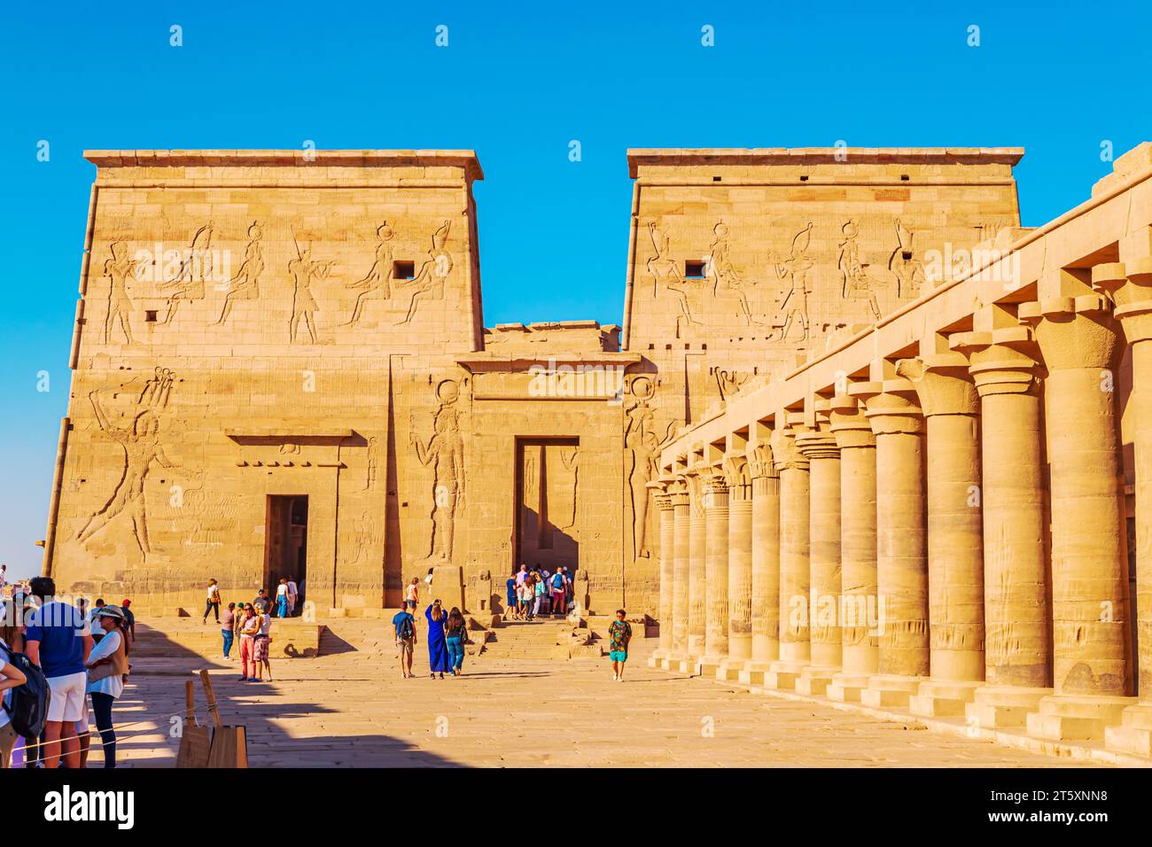 Tempel der Isis auf der Insel Philae. Reise- und Touristenattraktionen. Assuan, Ägypten – 18. Oktober 2023 Stockfoto