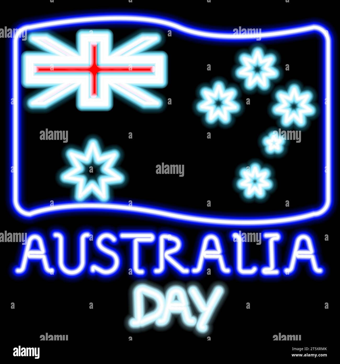 Neon-Schild für den Australia Day. Stock Vektor