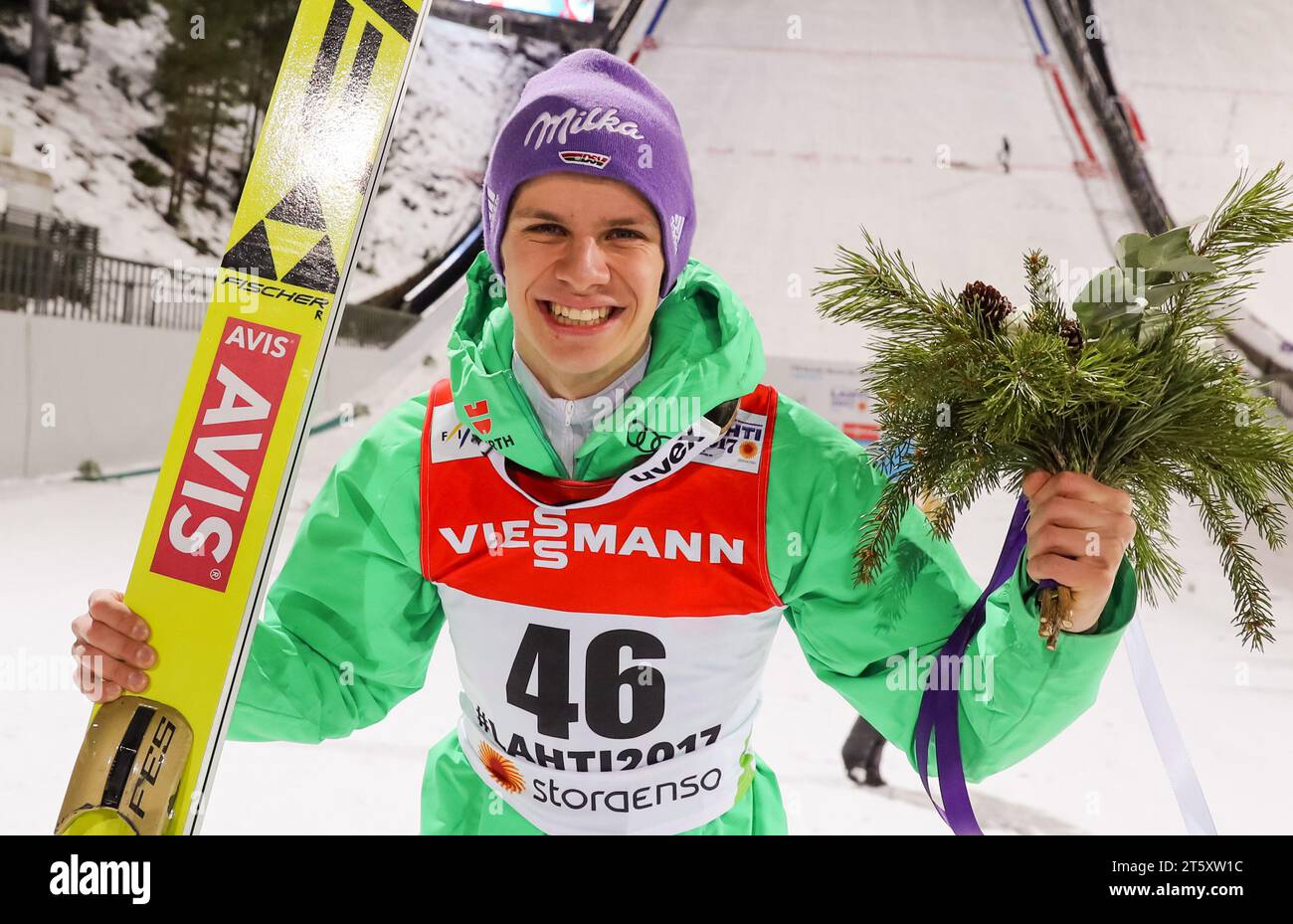 FIS NORDISCHE SKI-WELTMEISTERSCHAFTEN Skisprung Männer Großschanze Individuum Andreas Wellinger (DE) // Andreas Wellinger aus Deutschland gewinnt die Silbermedaille Stockfoto
