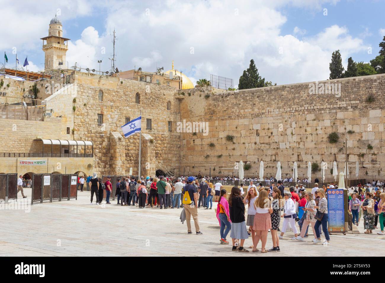 Die Westmauer, auch bekannt als Kotel oder Kosel, Klagemauer oder Buraq Mauer, Tempelberg, Altstadt von Jerusalem, Israel. Stockfoto