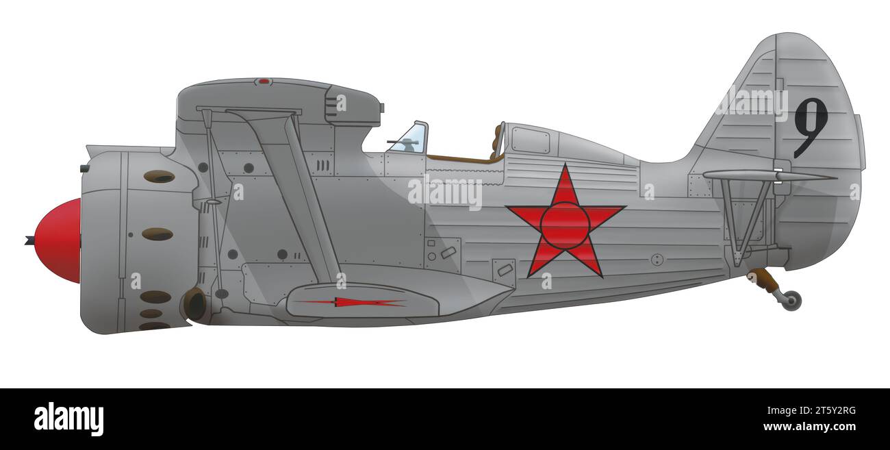 Polikarpov I-153 der 60. Luftbrigade des Transkaukasischen Militärbezirks, Frühjahr 1939 Stockfoto