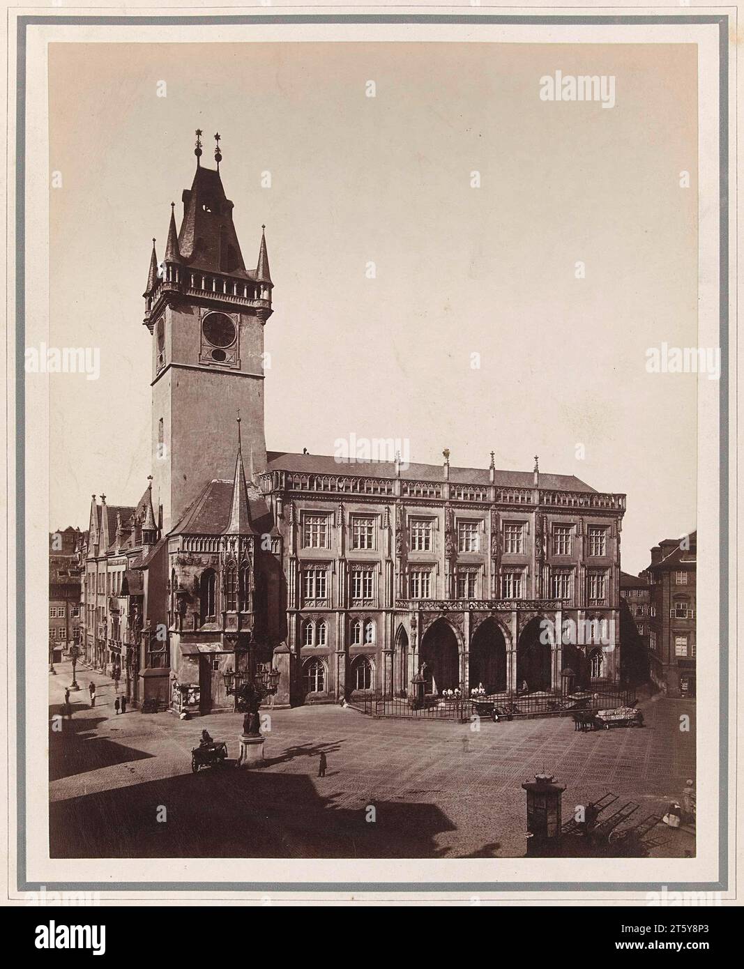Prager altes Rathaus, F. Friedrich & K. Preuss, 1855 - 1900 Stockfoto