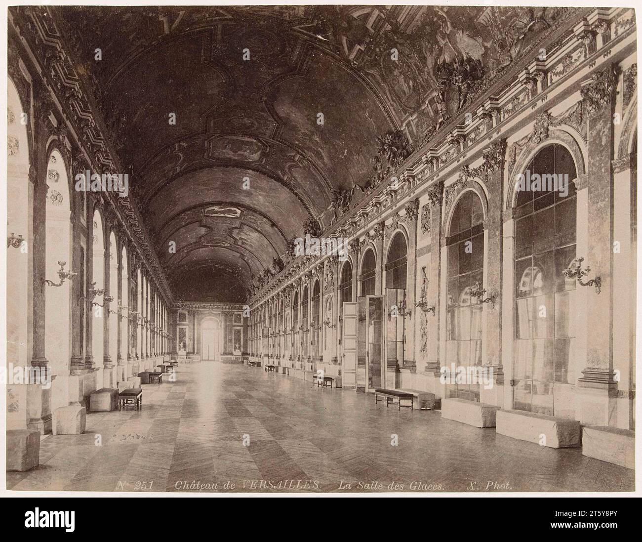 Spiegelsaal im Schloss Versailles, X-Foto, 1887 - 1900 Stockfoto