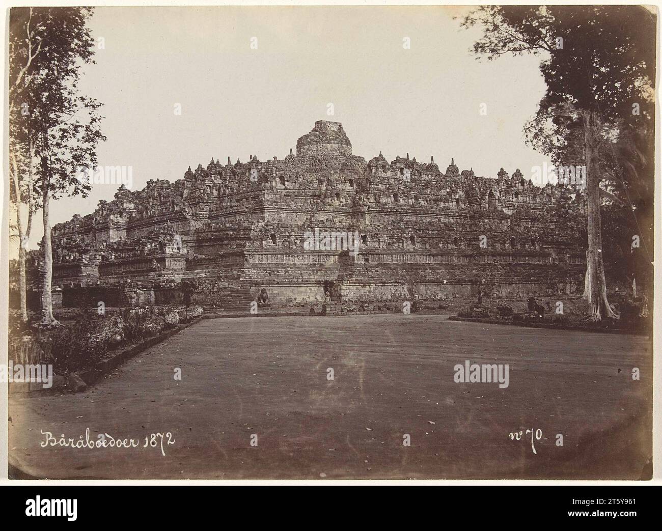 Borobudur, von Nordwesten gesehen, Kassian Céphas, 1872 Stockfoto