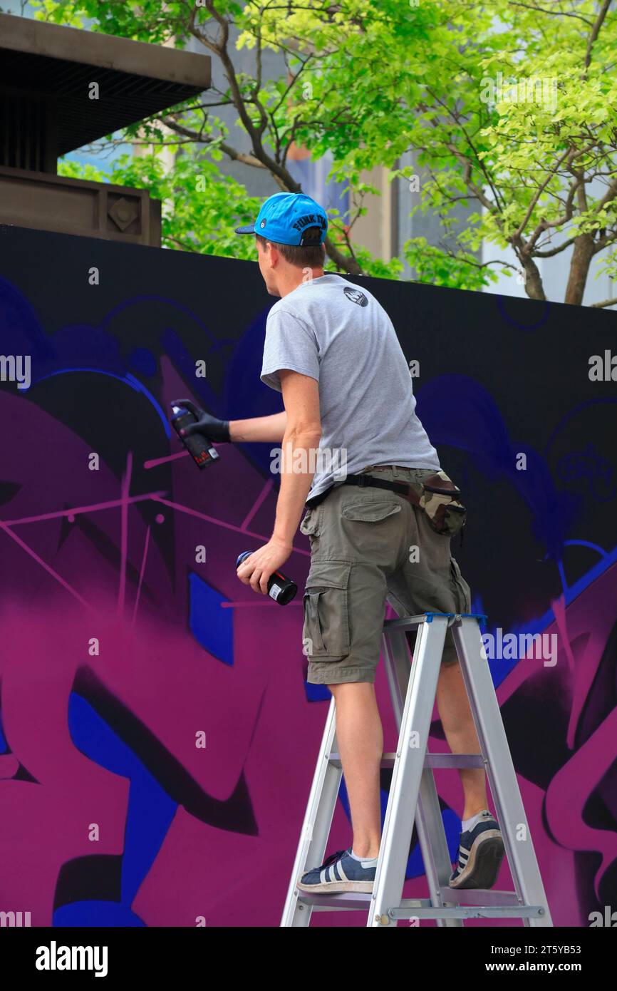 Peking - 8. Mai: Wandmalerei Produktionstechnik, 8. Mai 2016, Peking, China Stockfoto