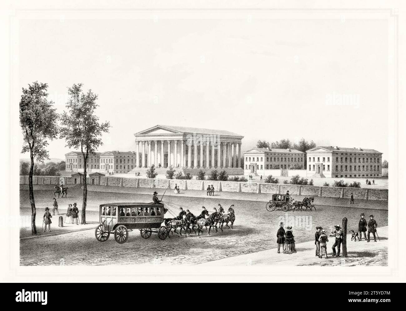 Alte Sicht auf das Girard College, Philadelphia, Pennsylvania. Vom unbekannten Autor, publ. CA. 1849 Stockfoto