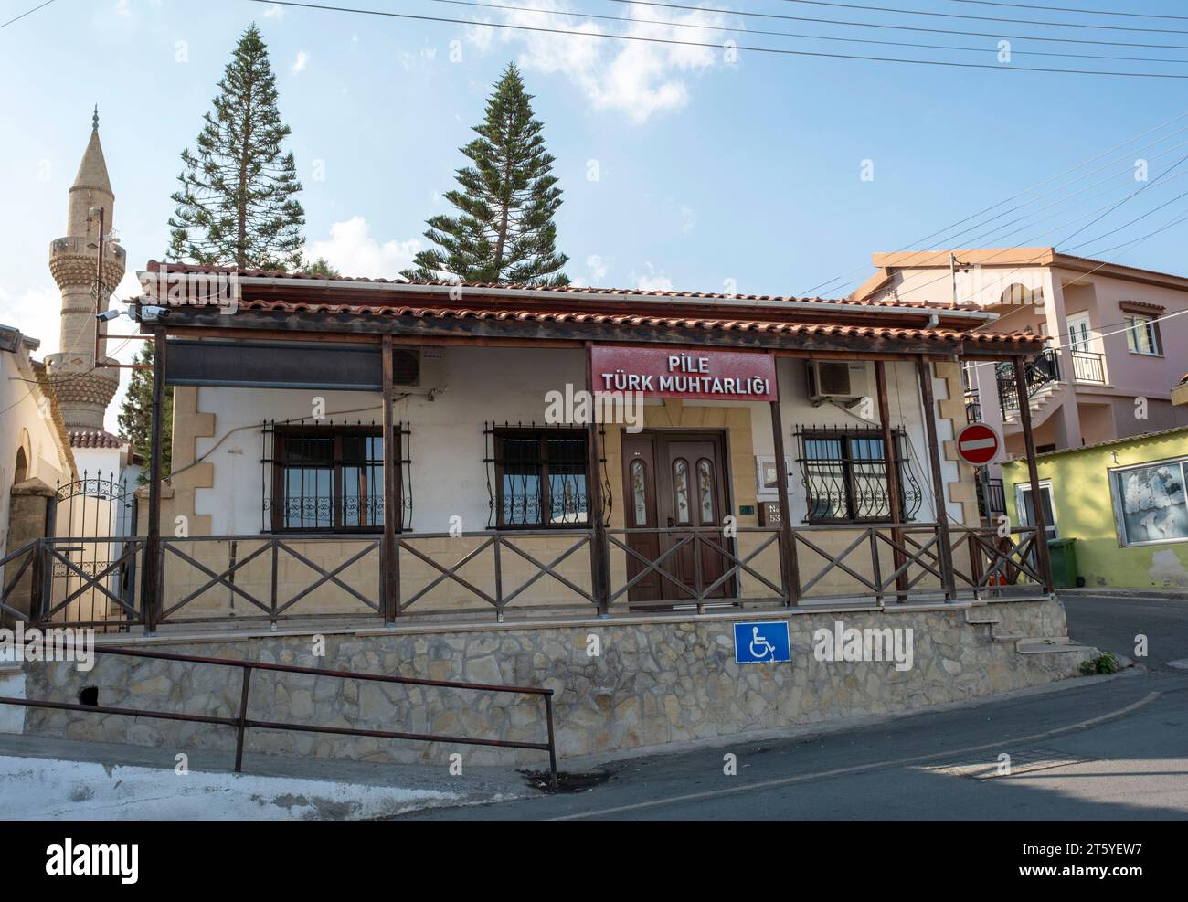 Zentrum von Pyla Village, Bezirk Larnaca, Republik Zypern. Stockfoto
