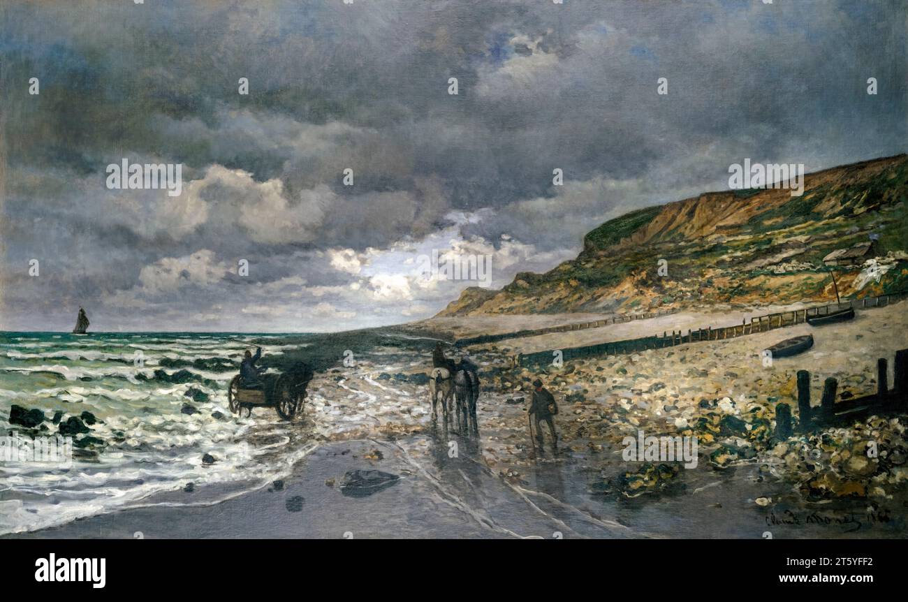 Claude Monet, La Pointe de la Hève bei Ebbe, Landschaftsmalerei in Öl auf Leinwand, 1865 Stockfoto