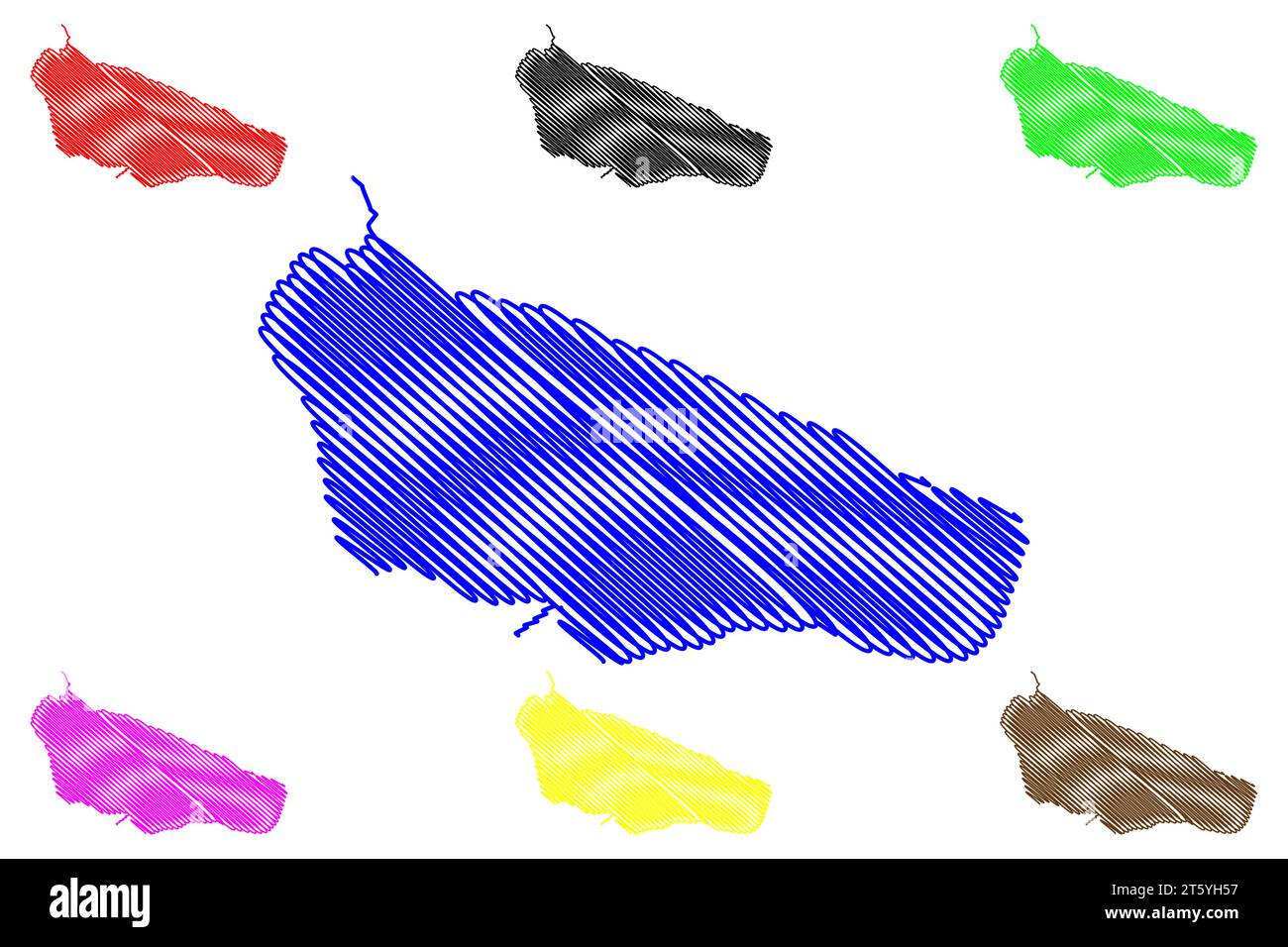 Lake Wallace (Kanada, USA, Nordamerika, USA) Karte Vektordarstellung, Scribble Sketch Lac Wallace Karte Stock Vektor