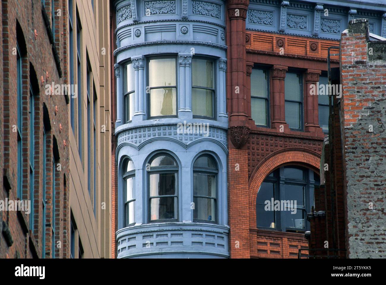 Gasse, Pioneer Square Gegend, Seattle, Washington Stockfoto