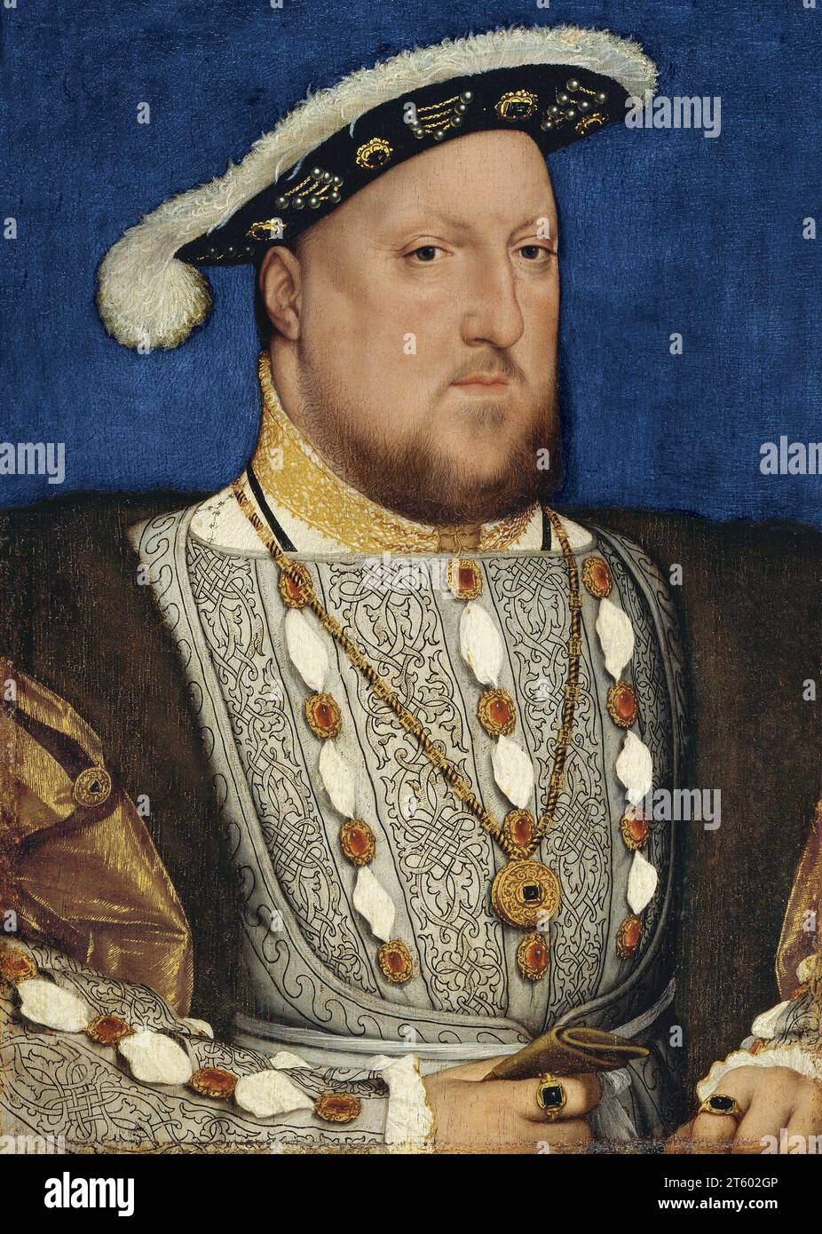 Titel: Porträt von Heinrich VIII. Von England Schöpfer: Hans Holbein das jüngere Jahr: Ca. 1537 Abmessungen: 28 x 20 cm Durchschnitt: Öl auf Platte Ort: Museo Nacional Thyssen-Bornemisza, Madrid Stockfoto