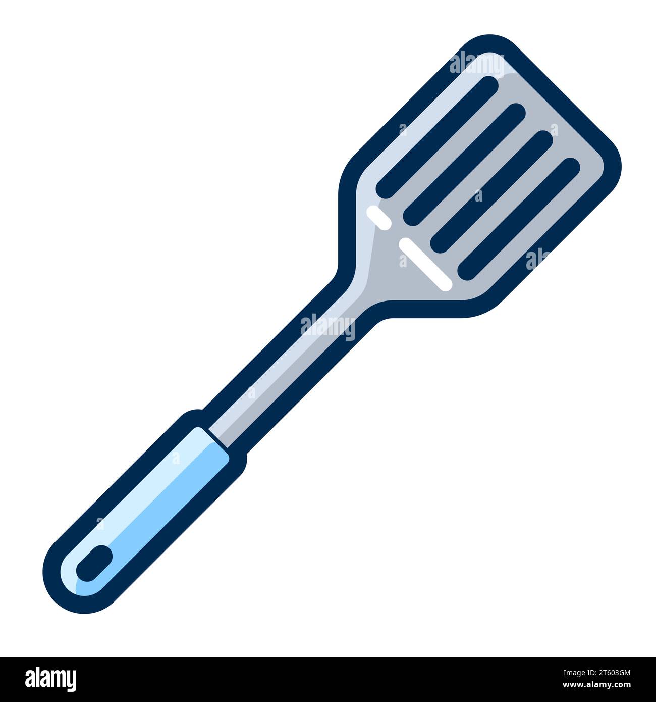 Illustration des Kochspatels. Stilvolle Küchenutensilien. Stock Vektor