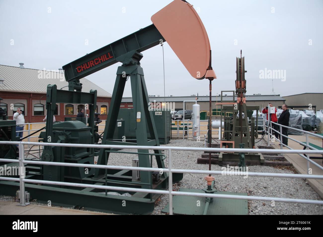 Churchill-Pumpe im Werk in Texas, USA, Produktion von künstlichen Aufzügen während des Schieferbooms in den USA im Jahr 2014 Stockfoto