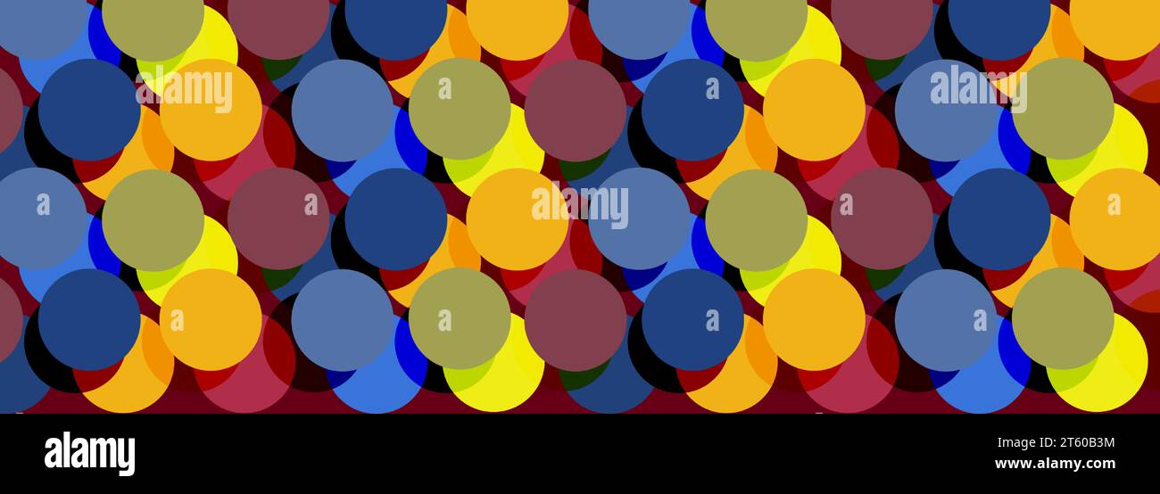 Bunte 3D-Kreise und -Kugeln auf abstraktem geometrischem Bannerhintergrund. Vektorabbildung Stock Vektor