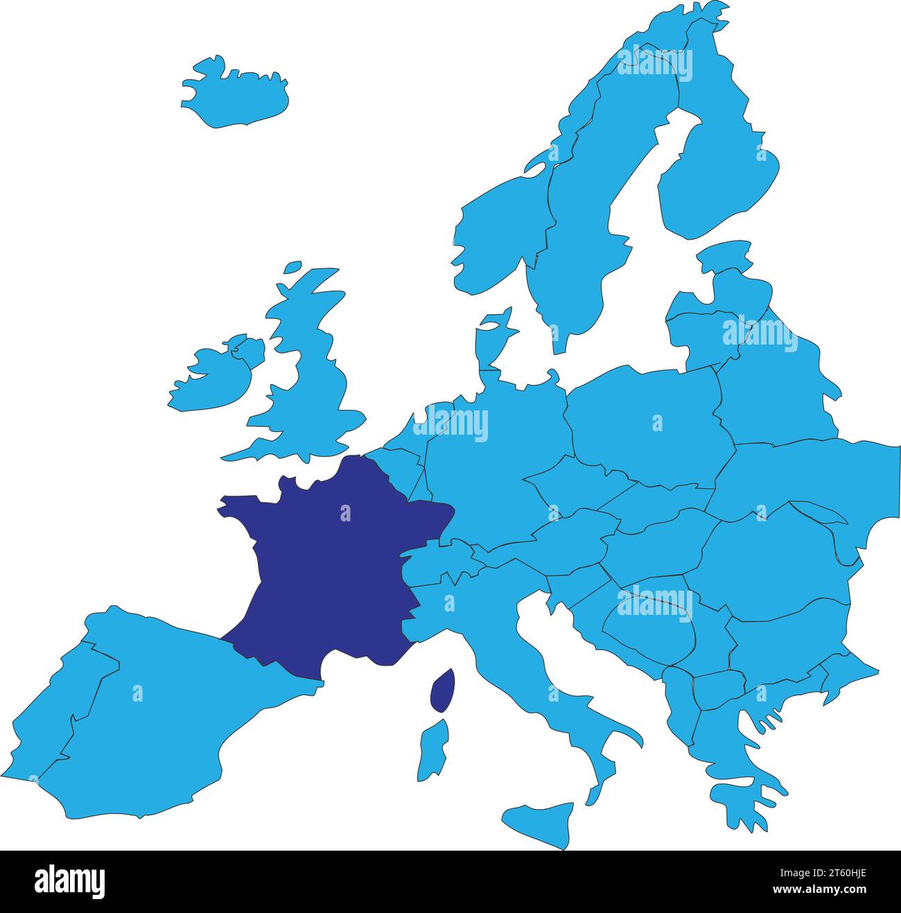 Lageplan der REPUBLIK FRANKREICH, EUROPA Stock Vektor