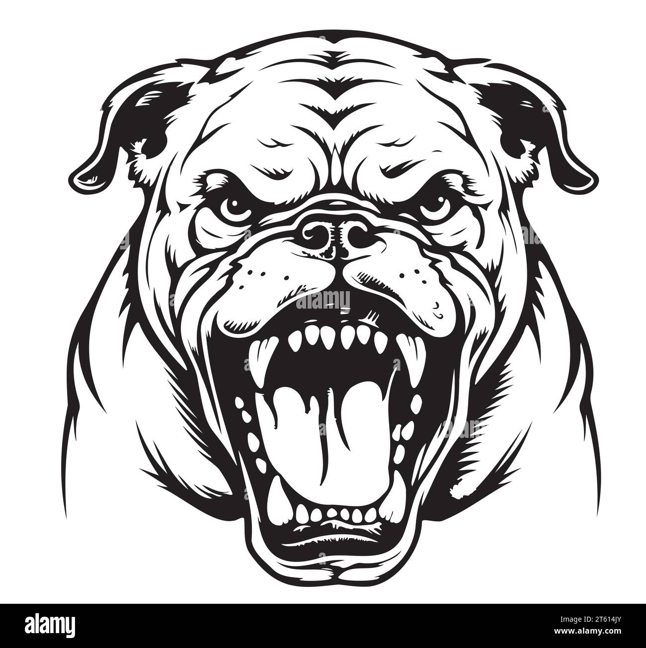 Bulldog. Vektor-Illustration einer Skizze populäre Tier-Cartoon. Wütendes Tier. Haustier Stock Vektor