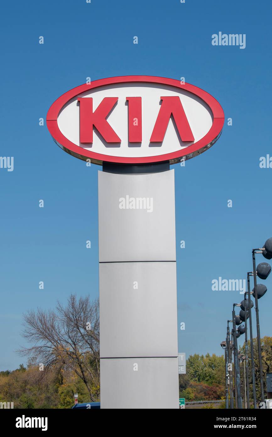 White Bear Lake, Minnesota. Autohersteller Kia. Stockfoto