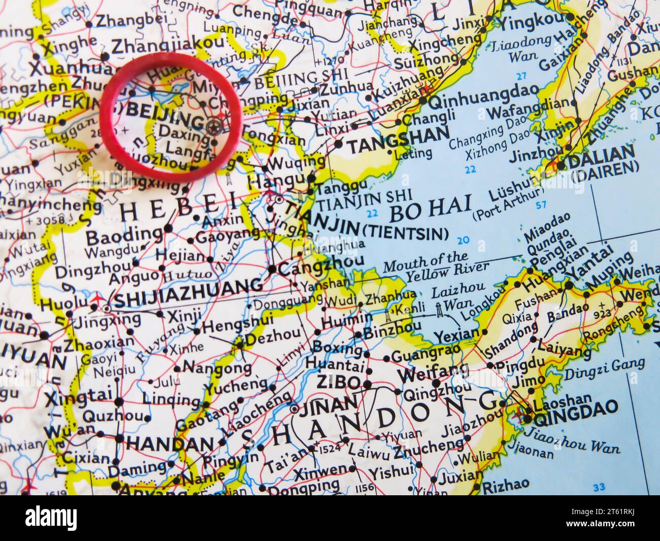 Karte - Nahaufnahme von Peking Stockfoto
