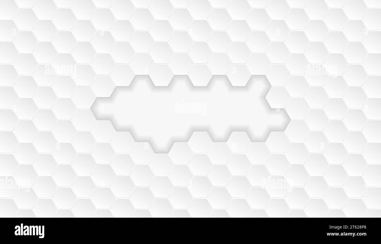 Grauweiße geometrische Sechsecke abstrakter Technologiehintergrund. Helles, modernes futuristisches Vektordesign Stock Vektor