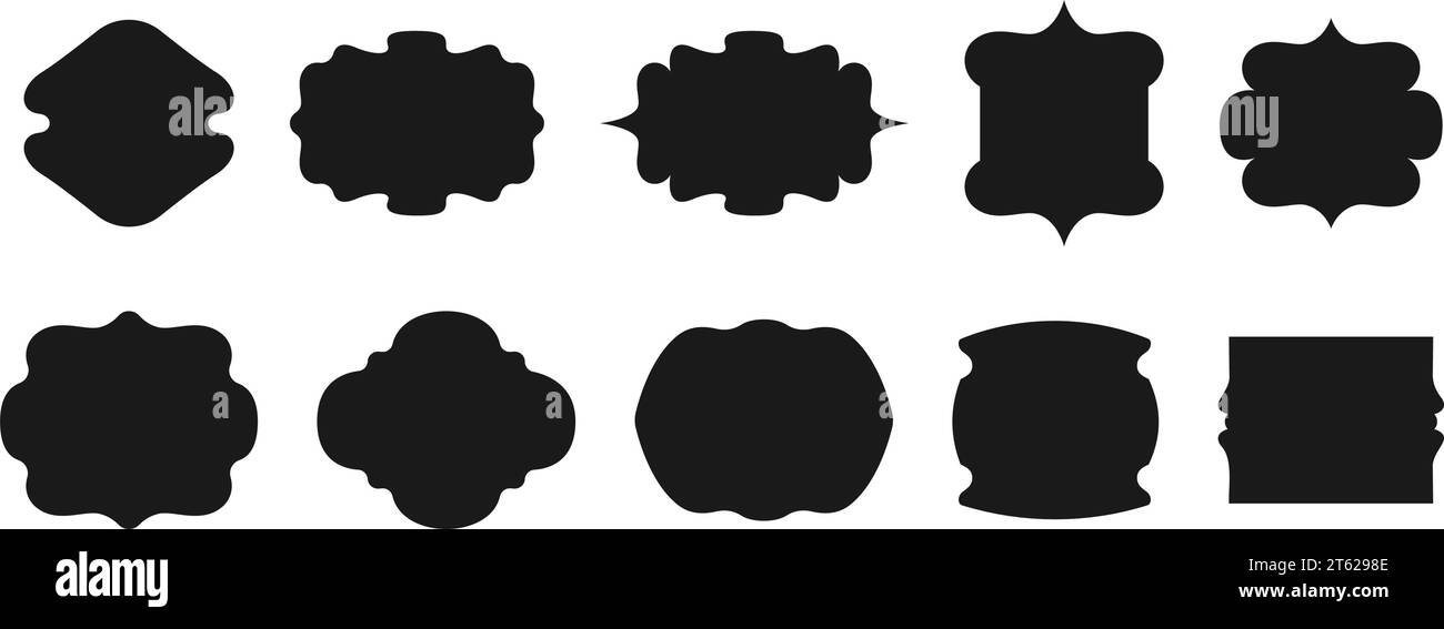 Vector Party Set von Emblemen, Abzeichen, Aufkleber oder Banner.  Designelemente im Vintage-Stil. Schwarze Symbole und Logo auf weißem  Hintergrund isoliert Stock-Vektorgrafik - Alamy