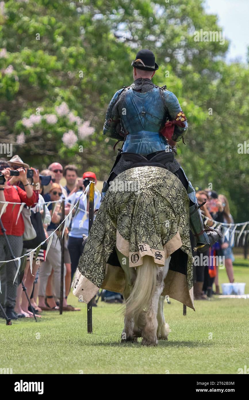 Ritterturnier. Mittelalterliche Ritter während eines Turniers. Ritterwettbewerb. Stockfoto