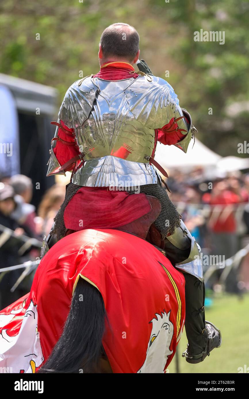 Ritterturnier. Mittelalterliche Ritter während eines Turniers. Ritterwettbewerb. Stockfoto