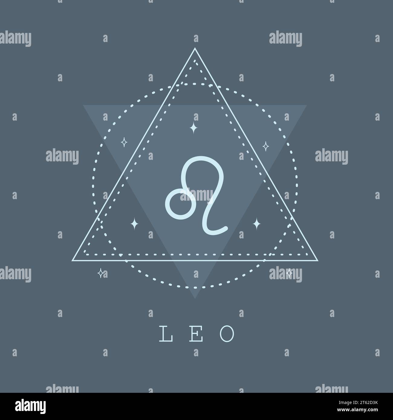 Sternzeichen Leo Zodiac. Horoskop-Ikone im minimalistischen Boho-Stil. Mystische Vektordarstellung. Spirituelle Tarotkarte. Handgezeichnetes „Magic Vintage“-Logo Stock Vektor