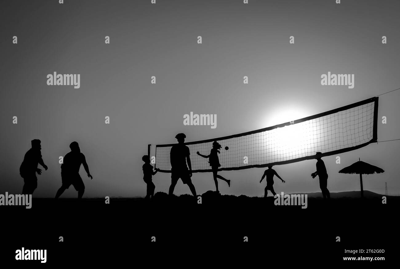 Beachvolleyball in der Öffentlichkeit Stockfoto