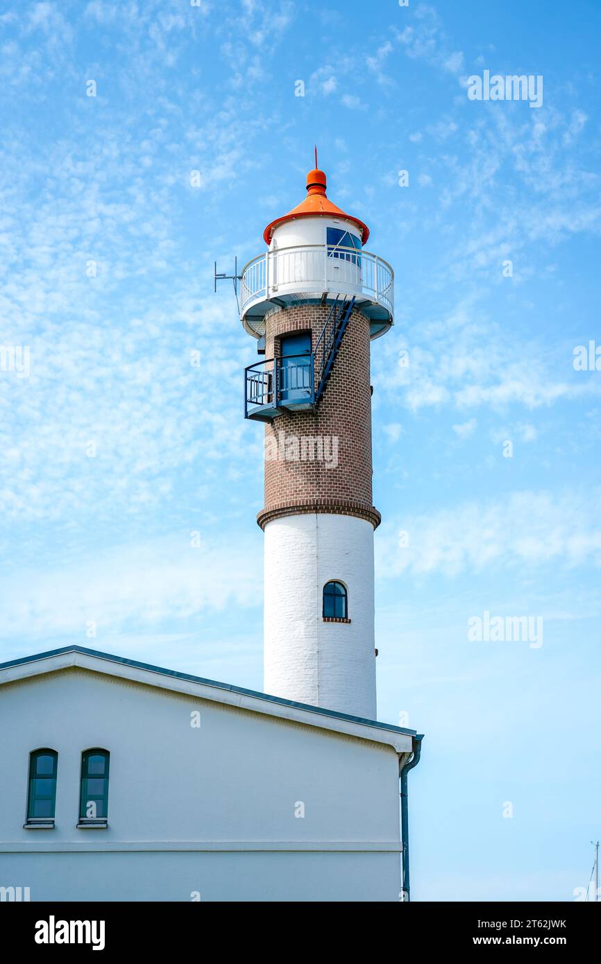 Leuchtturm Timmendorf auf der Insel Poel an der Ostsee. Blick auf das Gebäude. Stockfoto