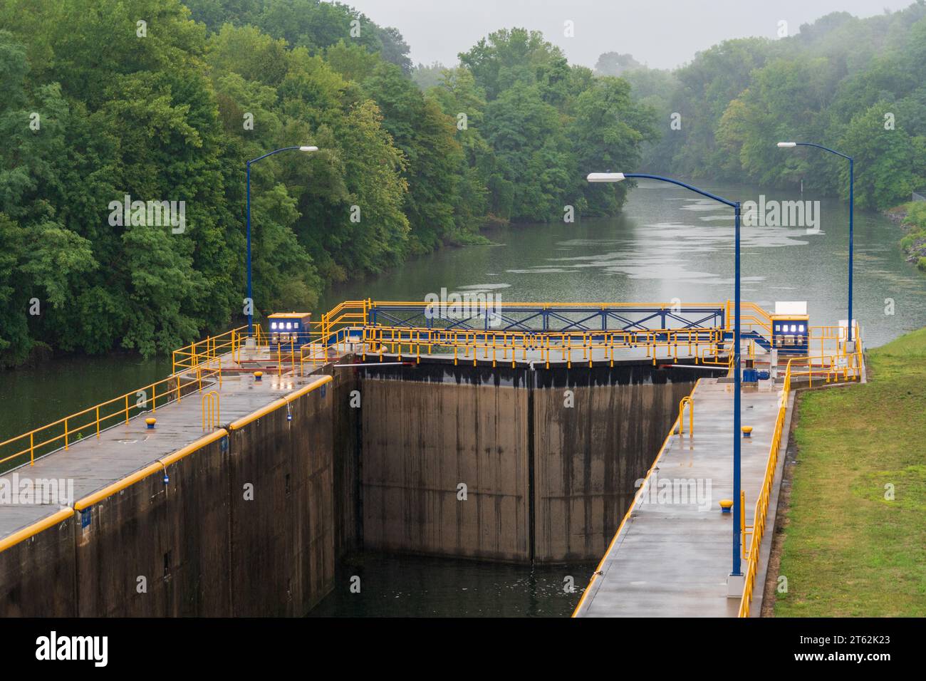 Erie Canal Locks 2 und 3 in Seneca Falls New York Stockfoto