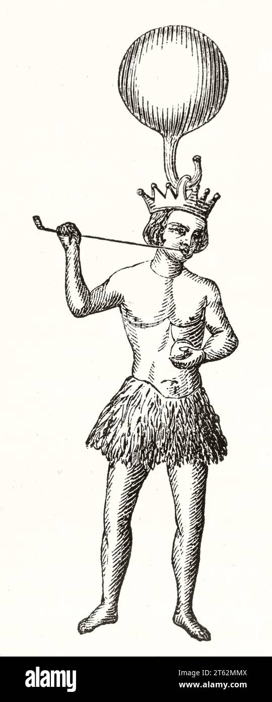 Alte Illustration einer kartesischen Taucherpuppe. Vom unbekannten Autor, publ. Auf Magasin Pittoresque, Paris, 1849 Stockfoto