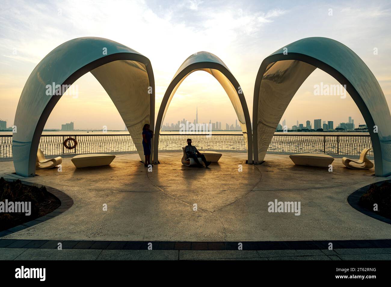 Malerischer Blick auf Dubai City Stockfoto