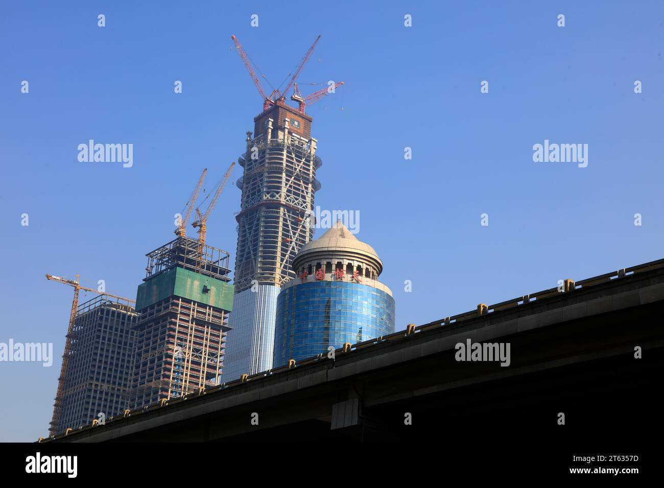 Peking - 2. Februar 2017: Zhongguo Zun im Bau, Peking, China Stockfoto