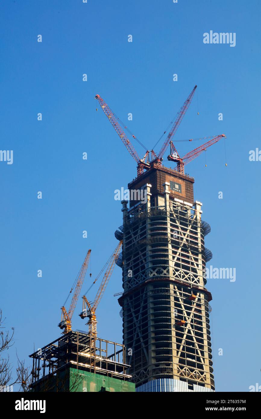 Peking - 2. Februar 2017: Zhongguo Zun im Bau, Peking, China Stockfoto