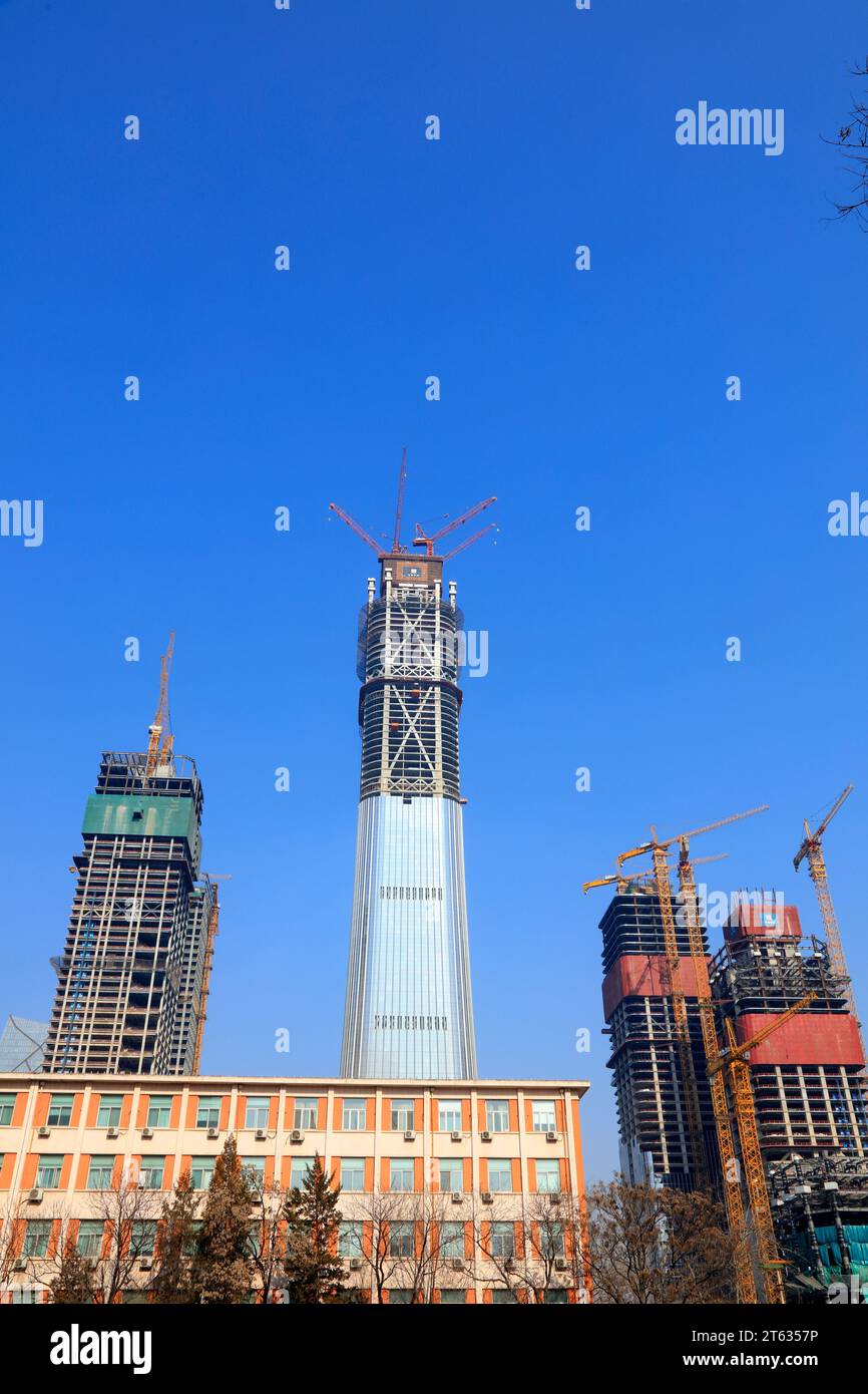 Peking - 2. Februar 2017: Zhongguo Zun im Bau, Peking, China Stockfoto
