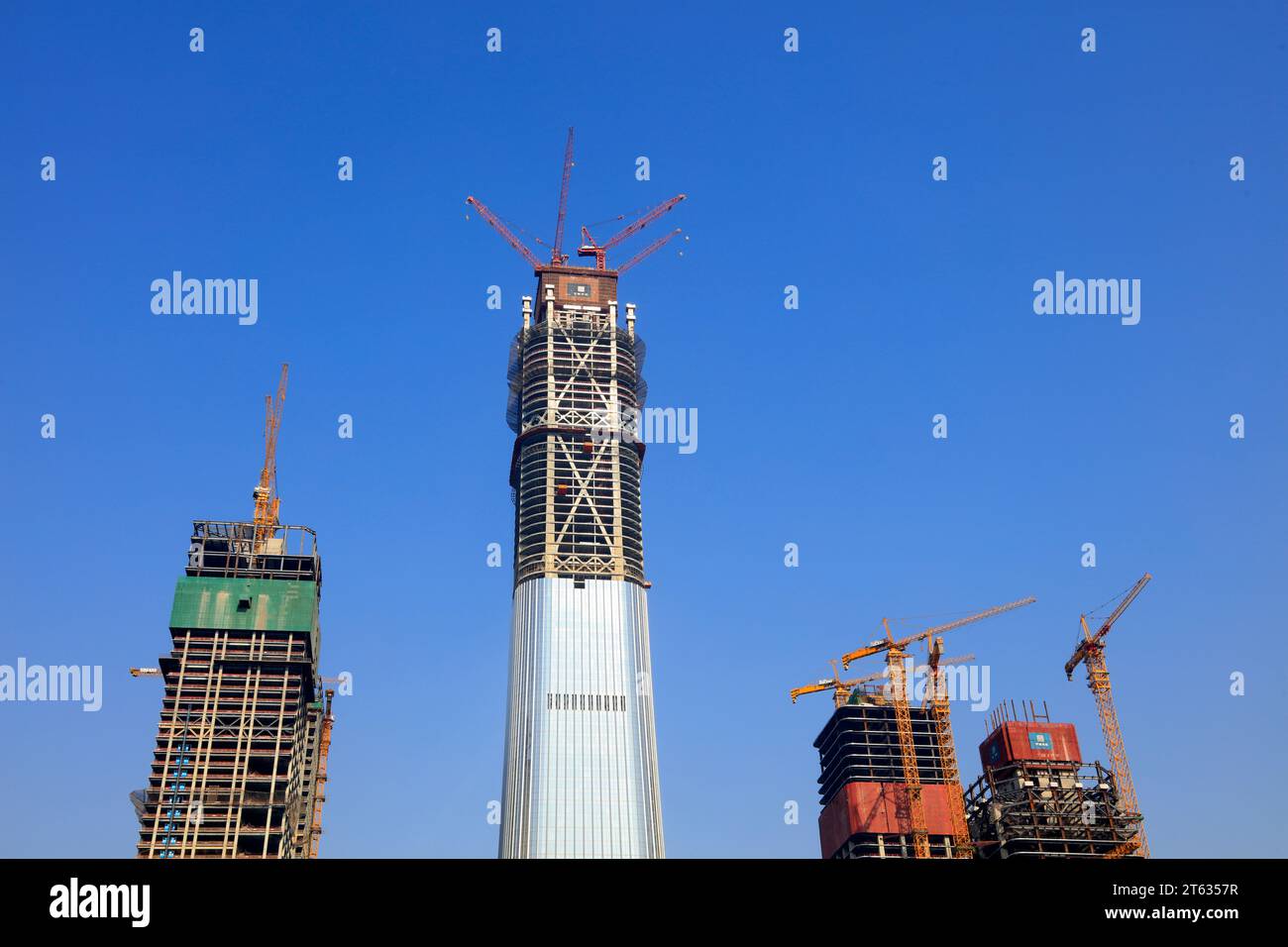 Peking - 2. Februar 2017: Zhongguo Zun im Bau, Peking, China Stockfoto