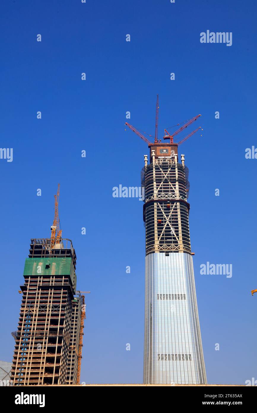 Peking - 2. Februar 2017: Zhongguo Zun im Bau, Peking, China Stockfoto