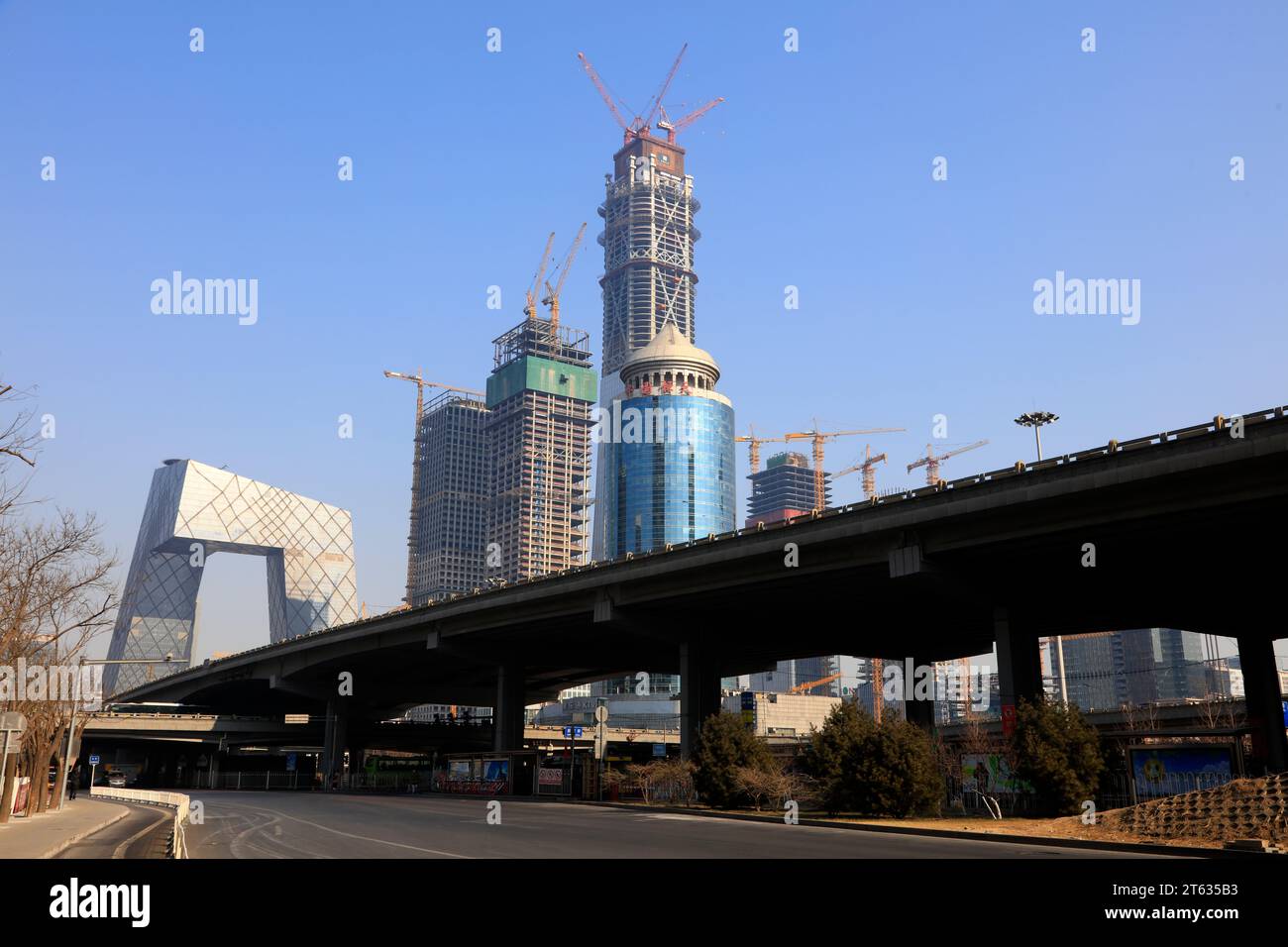 Peking - 2. Februar 2017: Zhongguo Zun im Bau, Peking, China Stockfoto