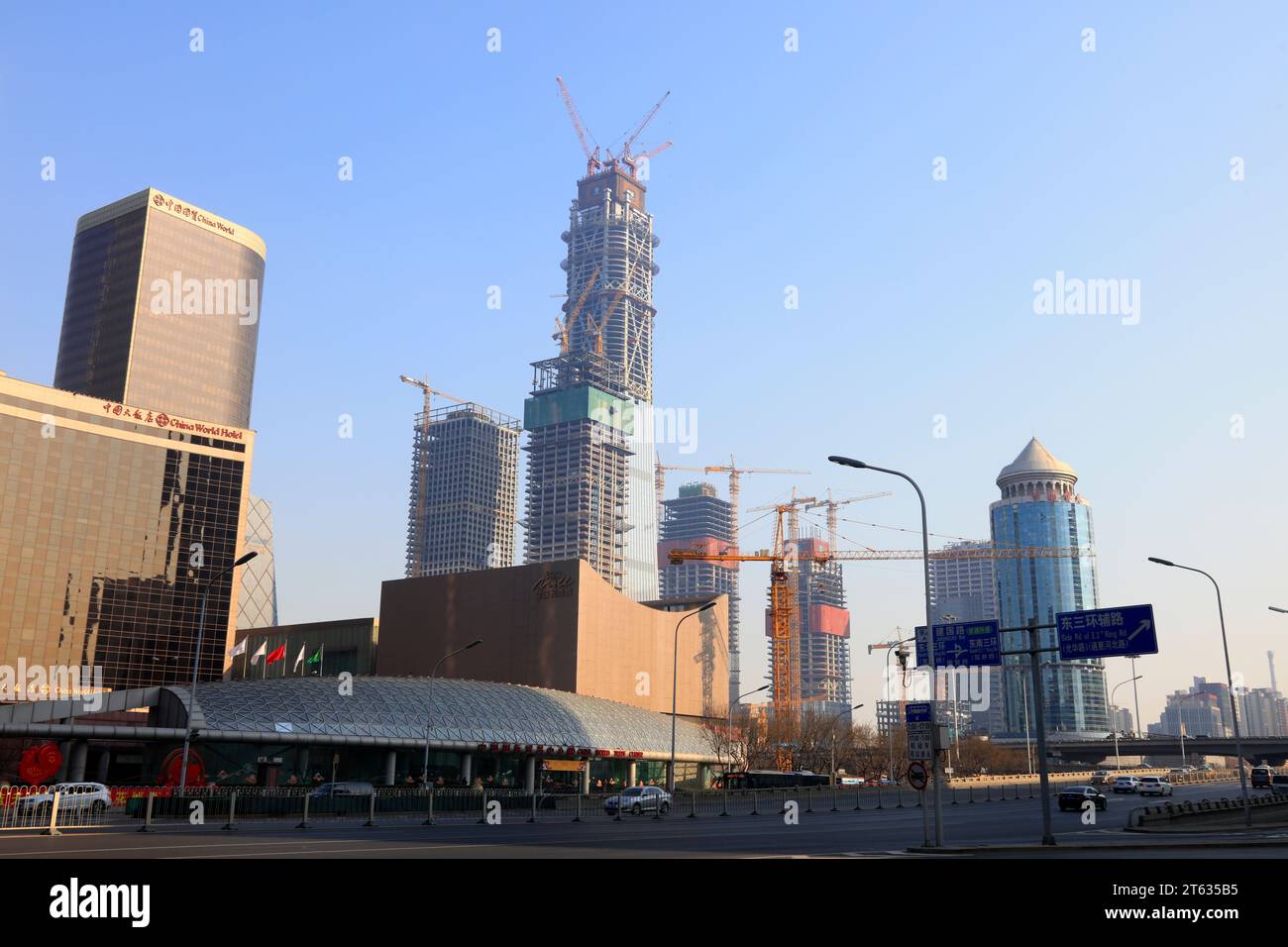 Peking - 2. Februar 2017: Zhongguo Zun im Bau, Peking, China Stockfoto