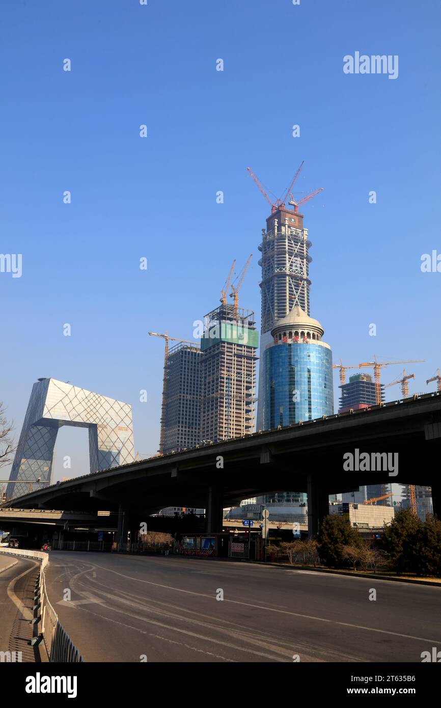 Peking - 2. Februar 2017: Zhongguo Zun im Bau, Peking, China Stockfoto