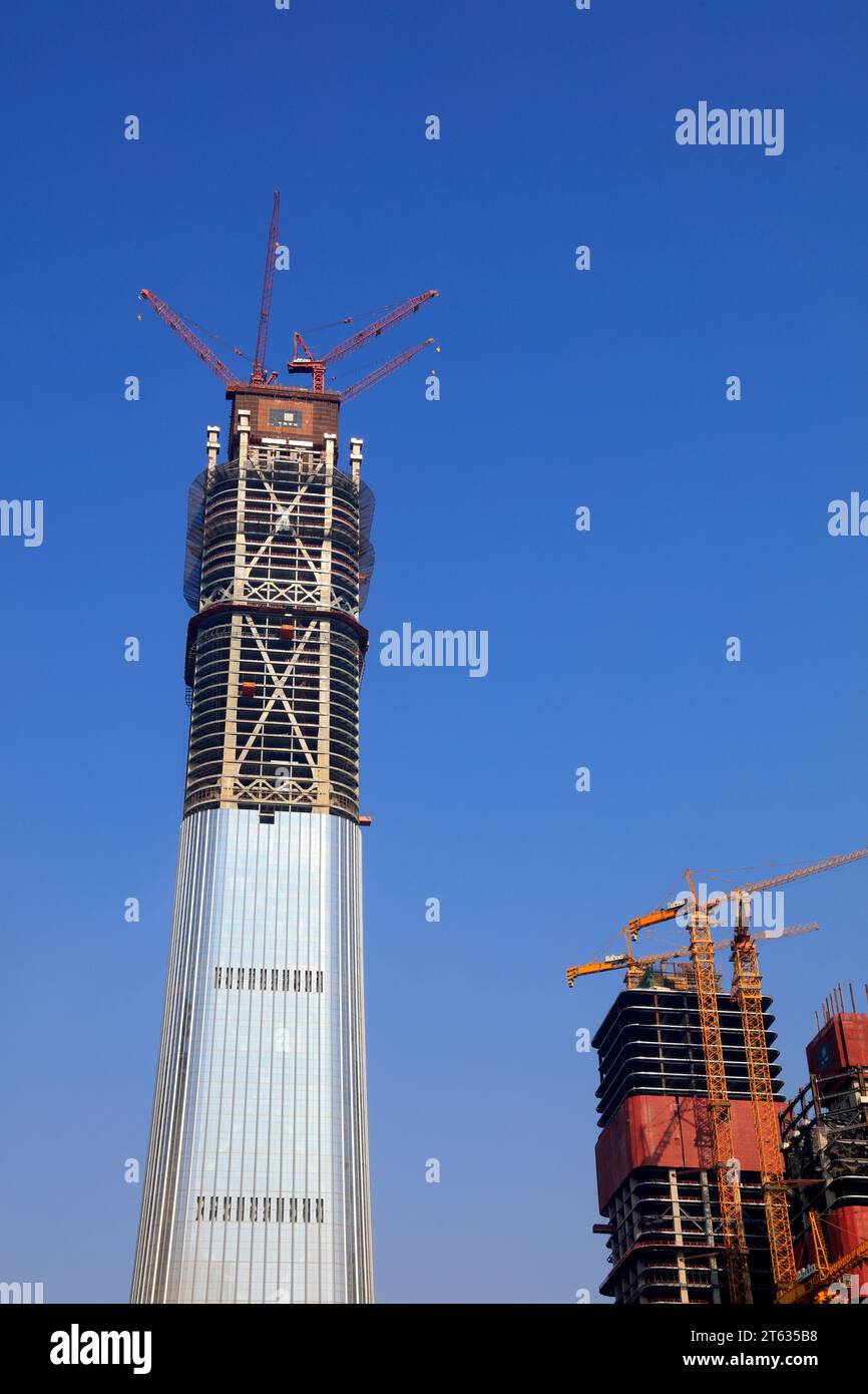 Peking - 2. Februar 2017: Zhongguo Zun im Bau, Peking, China Stockfoto