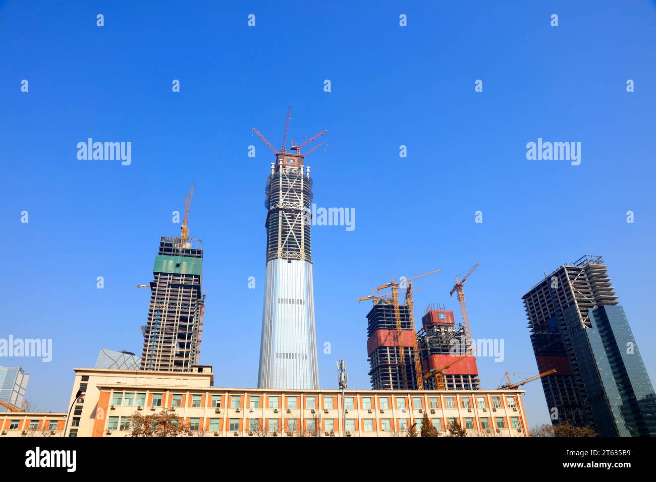 Peking - 2. Februar 2017: Zhongguo Zun im Bau, Peking, China Stockfoto