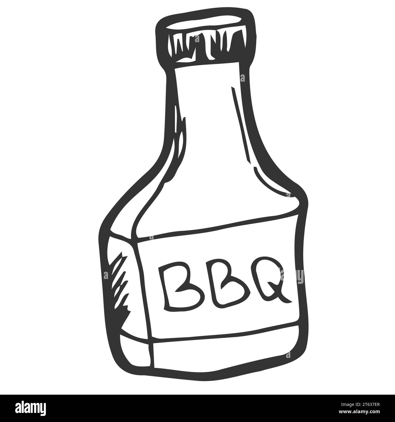 Silhouette-Illustration mit BBQ-Sauce-Symbol. Inhaltsstoffvektor Grafik Piktogramm Symbol Clip Art. Stock Vektor