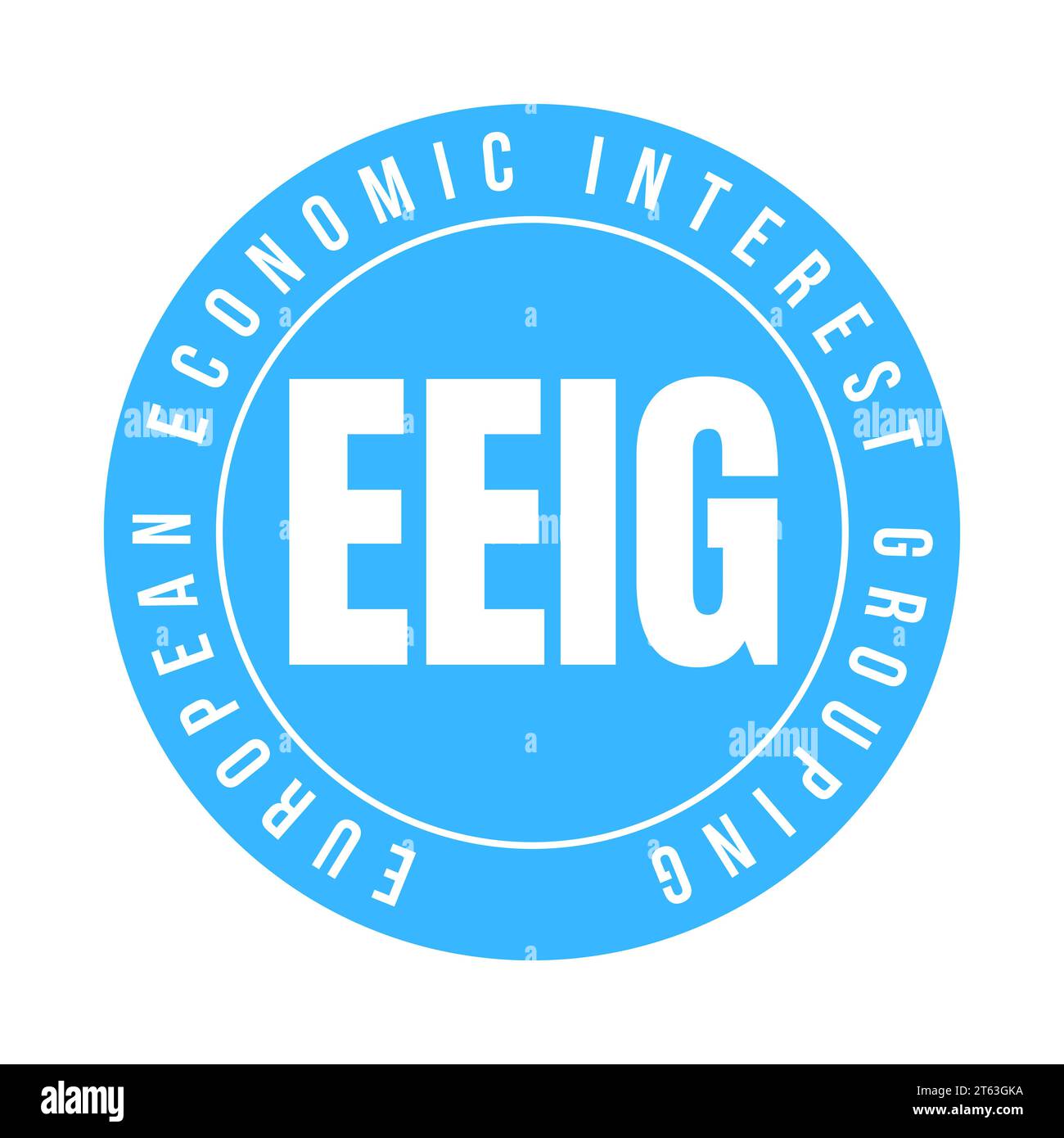 Symbol der EWIV Symbol für die Europäische wirtschaftliche Interessenvereinigung Stockfoto