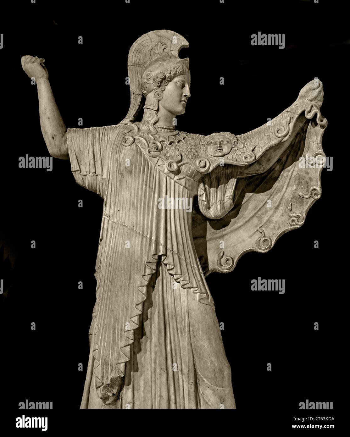 Athena Promachos - Herculaneum - Villa der Papyri nationales Archäologisches Museum von Neapel Italien. Römische Kunst, römisch (1. Jahrhundert v. Chr.) Stockfoto