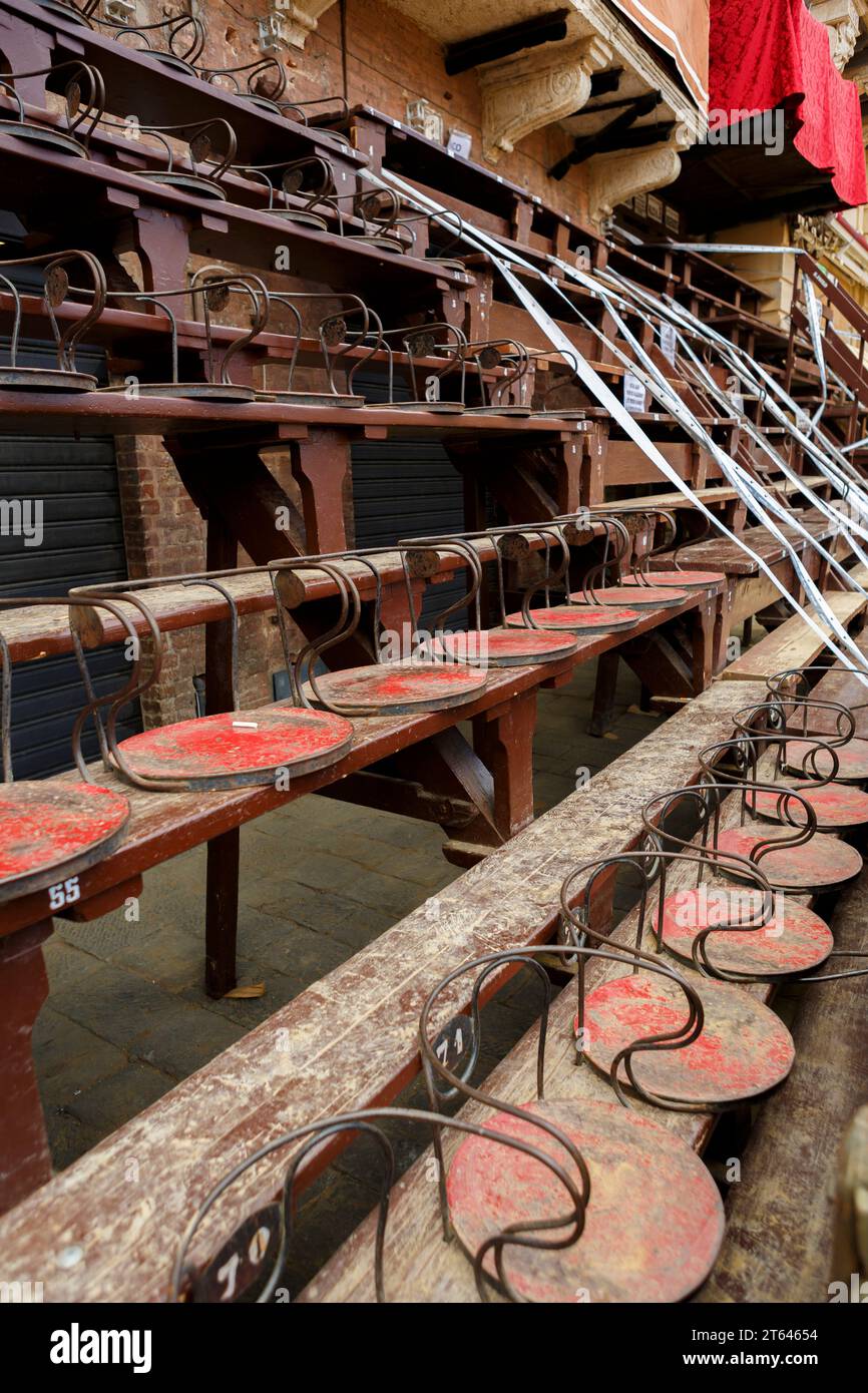 Sitzplatz im Palio Di Siena Stockfoto